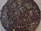 Chocolate cake with sprinkels