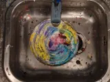 sink with acrylic colors